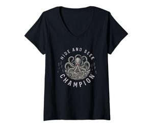 Femme Champion du Kraken Hide Seek T-Shirt avec Col en V