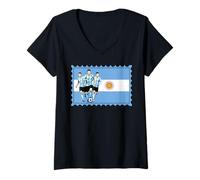 Femme Champion du Monde US 26 Argentine Champion Team Fun Flag Winner T-Shirt avec Col en V