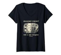 Femme Champions de Cache-Cache de la colonie de Roanoke 1590 T-Shirt avec Col en V