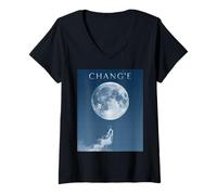 Femme Chang'e - Mythologie Chinoise Déesse de la Lune Chine Folklore T-Shirt avec Col en V