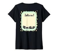 Femme Changement d'emploi Équipe Chats Adieu T-Shirt avec Col en V