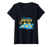 Femme Chansons pour bébé pour Cinq Petits Canards T-Shirt avec Col en V