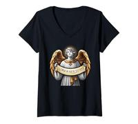 Femme Chant de Noël catholique latin Gloria in Excelsis Deo Angel T-Shirt avec Col en V