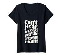 Femme Chant grégorien drôle catholique Traditionnel Latin Musique de Masse T-Shirt avec Col en V