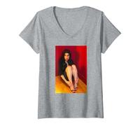 Femme Chanteur Amy Winehouse Photo 2004 T-Shirt avec Col en V