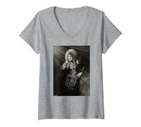 Femme Chanteur De Jazz Scat par Dick Barnatt T-Shirt avec Col en V