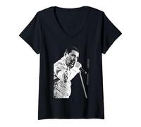 Femme Chanteur Freddie Mercury Queen in Newcastle Magic Tour 1986 T-Shirt avec Col en V