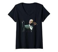 Femme Chanteur Phil Collins Live on Stage 1990 T-Shirt avec Col en V