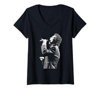 Femme Chanteur Tom Jones au Liverpool Empire Theatre Live T-Shirt avec Col en V