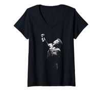 Femme Chanteur Tom Jones Live Liverpool Empire Theatre T-Shirt avec Col en V
