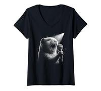 Femme Chanteuse chanteuse cochon d'Inde pour amoureux des animaux T-Shirt avec Col en V