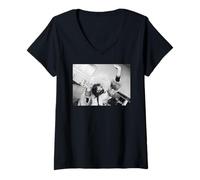 Femme Chanteuse emblématique du Groupe de Blues Janis Joplin Kozmic 1969 T-Shirt avec Col en V