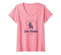 Femme Chapeau Club en aluminium - Penseur libre - Conspiracy Réaliste T-Shirt avec Col en V