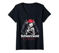 Femme Chapeau de bollen de la Forêt Noire T-Shirt avec Col en V