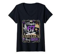 Femme Chapter 67 Fabulous Since 1959 High Heel 67th Birthday Women T-Shirt avec Col en V