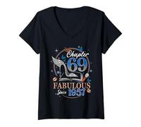 Femme Chapter 69 Fabulous Since 1957 High Heel 69th Birthday Women T-Shirt avec Col en V
