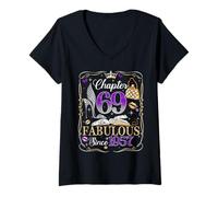 Femme Chapter 69 Fabulous Since 1957 High Heel 69th Birthday Women T-Shirt avec Col en V