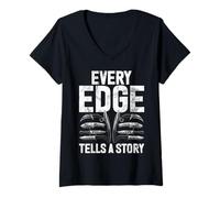 Femme Chaque Bord raconte Une Histoire, Couteau T-Shirt avec Col en V