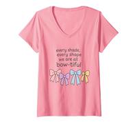 Femme Chaque Nuance Chaque Forme Nous Sommes Tous Noeuds T-Shirt avec Col en V