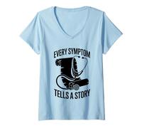 Femme Chaque symptôme raconte une histoire Interniste en médecine interne T-Shirt avec Col en V