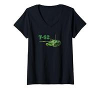 Femme Char Militaire - T-62 Soviétique Tank T-Shirt avec Col en V