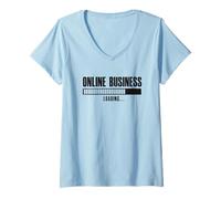 Femme Chargement D'affiliés Commerce En Ligne Marketing D'affiliés T-Shirt avec Col en V