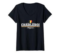 Femme Charleroi Belgium T-Shirt avec Col en V