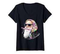 Femme Charles Darwin Evolution Theory Granny Fil à Crochet carré T-Shirt avec Col en V