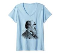 Femme Charles Darwin Portrait Athée Evolution Darwin T-Shirt avec Col en V