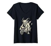 Femme Charrette infernale de Belphégor T-Shirt avec Col en V