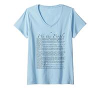 Femme Charte des Droits des États-Unis Constitution américaine T-Shirt avec Col en V