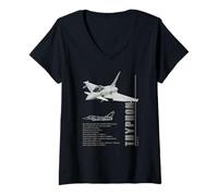 Femme Chasseurs à réaction Thyphon-Spec T-Shirt avec Col en V