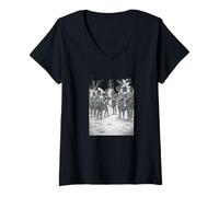 Femme Chasseurs-cueilleurs T-Shirt avec Col en V