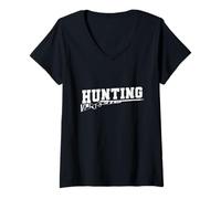 Femme Chasseurs de Chasse et Animaux Sauvages T-Shirt avec Col en V