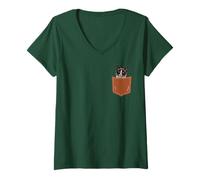 Femme Chat amusant en raquettes dans ma poche, propriétaire amateur de raquettes à neige T-Shirt avec Col en V
