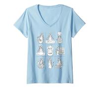 Femme Chat égyptien Mignon Cuisinier pâtissier Chef T-Shirt avec Col en V