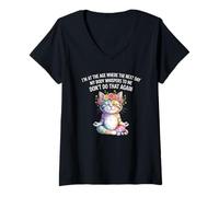 Femme Chat Je suis à un âge où le lendemain mon corps me chuchote T-Shirt avec Col en V