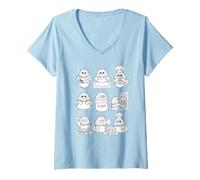 Femme Chat Persan Mignon Cuisinier pâtissier Chef T-Shirt avec Col en V