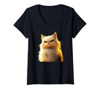 Femme Chat Persan Persian Cat Douceur des Chats Persans T-Shirt avec Col en V