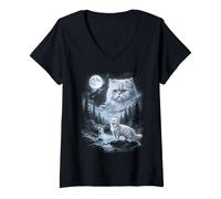 Femme Chat Persan rétro années 90 Bootleg Meme Chats T-Shirt avec Col en V