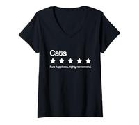 Femme Chats, Cinq étoiles, Pur Bonheur, Je recommande vivement T-Shirt avec Col en V