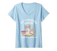 Femme Chats Tshirt Kitty Boulangerie De Pâtisserie Femmes Hommes T-Shirt avec Col en V