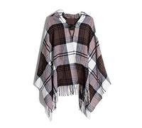 Femme Chaud Hiver Poncho,Automne Hiver Plaid Bouton À Capuche Tricoté Gland Châles Poncho Dames Élégant Épais Chaud Châle Cape pour Mariage Soirée Café 180 * 75Cm