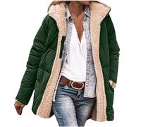 Femme Chauds Manteaux d'hiver Réversible Sherpa avec Capuche Hiver Chaud Longues Vestes Bouffantes à Capuche Vêtements D'extérieur