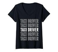 Femme Chauffeur de Taxi T-Shirt avec Col en V