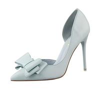 Femme Chaussure Escarpin Mode Nœud Papillon Dame Stiletto Entailler Talon Haut PU Aiguille Sexy Talon Aiguille 10.5 CM Mariage Club Soirée