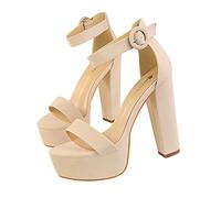 Femme Chaussure Mode Escarpin Talon épais Femme La Vie Talon Haut Aiguille Sexy Talon Aiguille Mariage Club Soirée 13CM Plate-Forme 4.5 CM