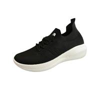 Femme Chaussure Sport la Mouche pour Femmes, Chaussures Plates en Tissu décontractées de Couleur Unie, Chaussures à étrier d'un Pied Sneakers Confortable Élégant Baskets Athlétique (Black, 41)