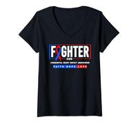 Femme CHD Disease Fighter - Sensibilisation aux défauts cardiaques congénitaux T-Shirt avec Col en V