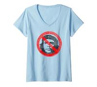 Femme CHE GUEVARA ANTI MARXISTE COMMUNISME SOCIALISME CUBA T-Shirt avec Col en V